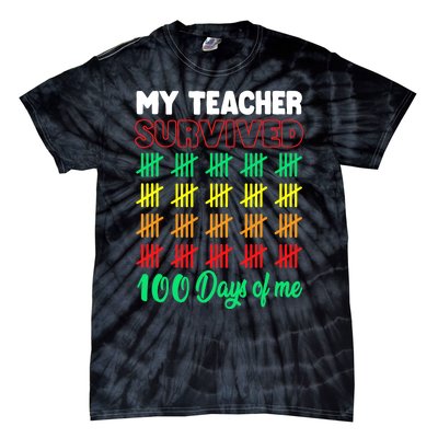 My Teacher Survived 100 Days of Me School Funny Costume Tie-Dye T-Shirt