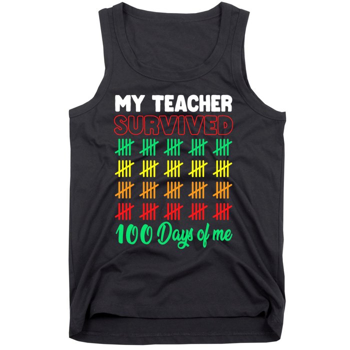 My Teacher Survived 100 Days of Me School Funny Costume Tank Top