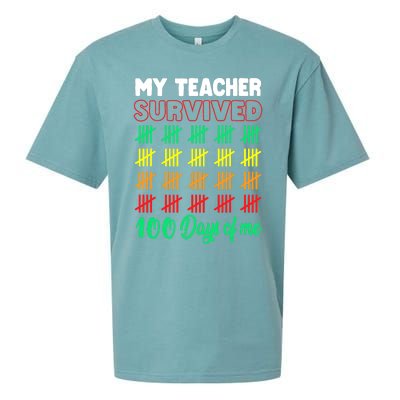 My Teacher Survived 100 Days of Me School Funny Costume Sueded Cloud Jersey T-Shirt