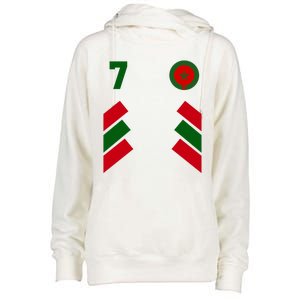 Morocco Team Sport Number 7 Womens Funnel Neck Pullover Hood