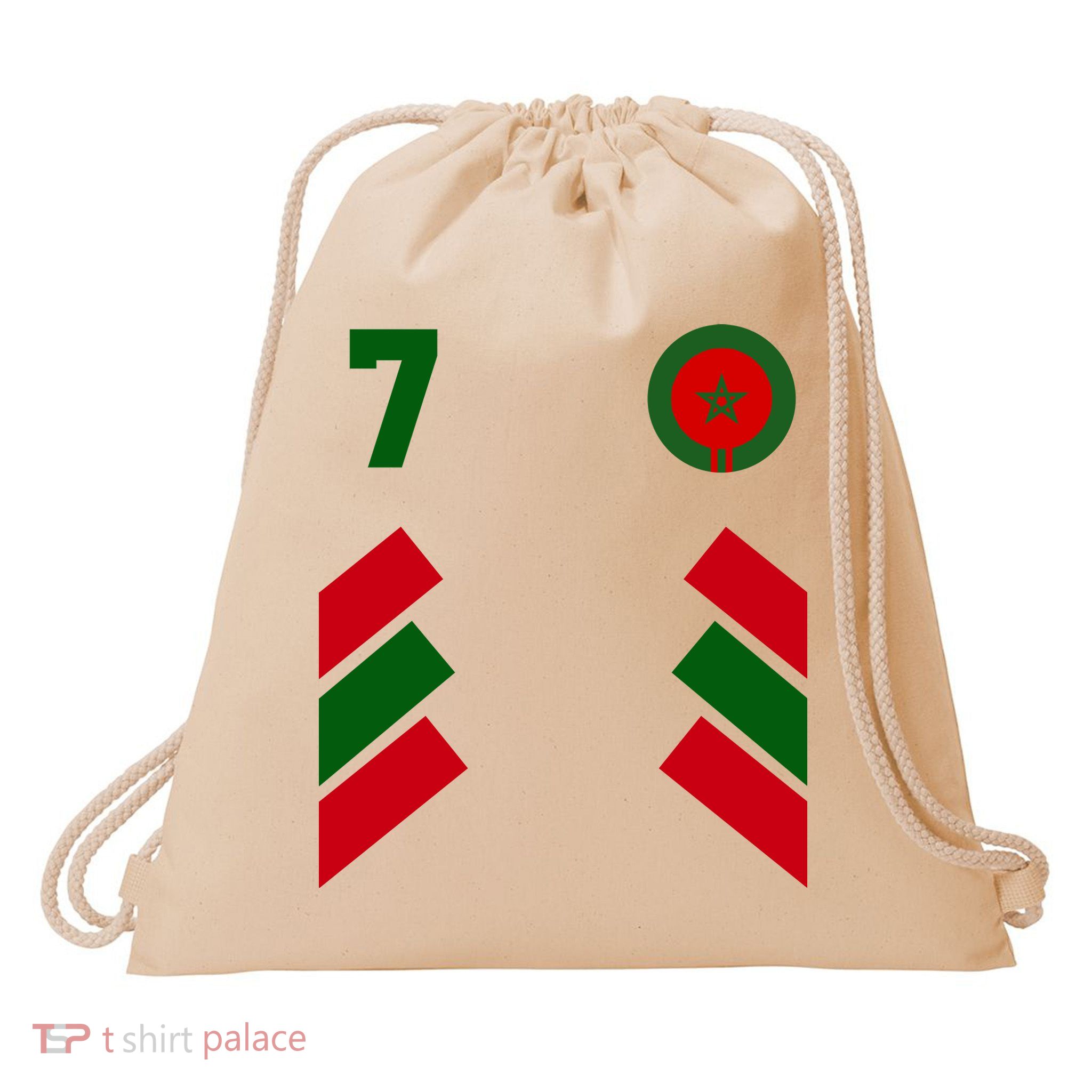 Morocco Team Sport Number 7 Drawstring Bag