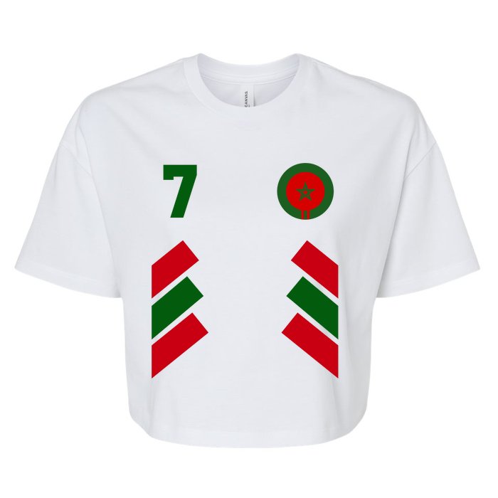 Morocco Team Sport Number 7 Bella+Canvas Jersey Crop Tee