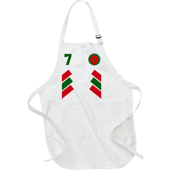 Morocco Team Sport Number 7 Full-Length Apron With Pockets