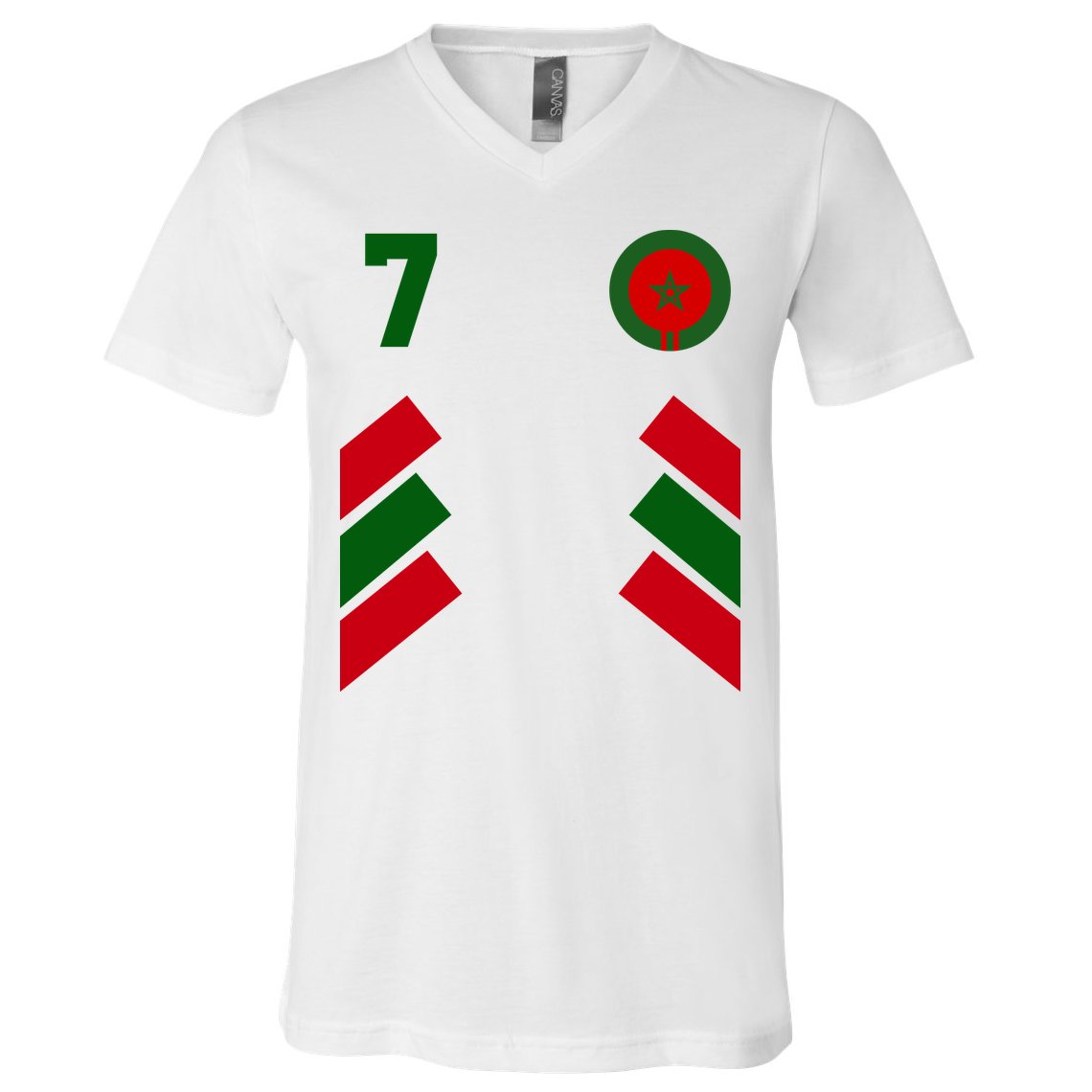 Morocco Team Sport Number 7 V-Neck T-Shirt