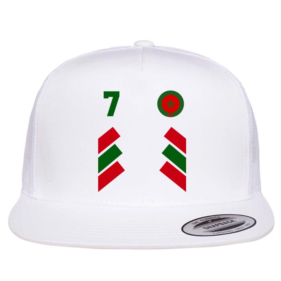 Morocco Team Sport Number 7 Flat Bill Trucker Hat