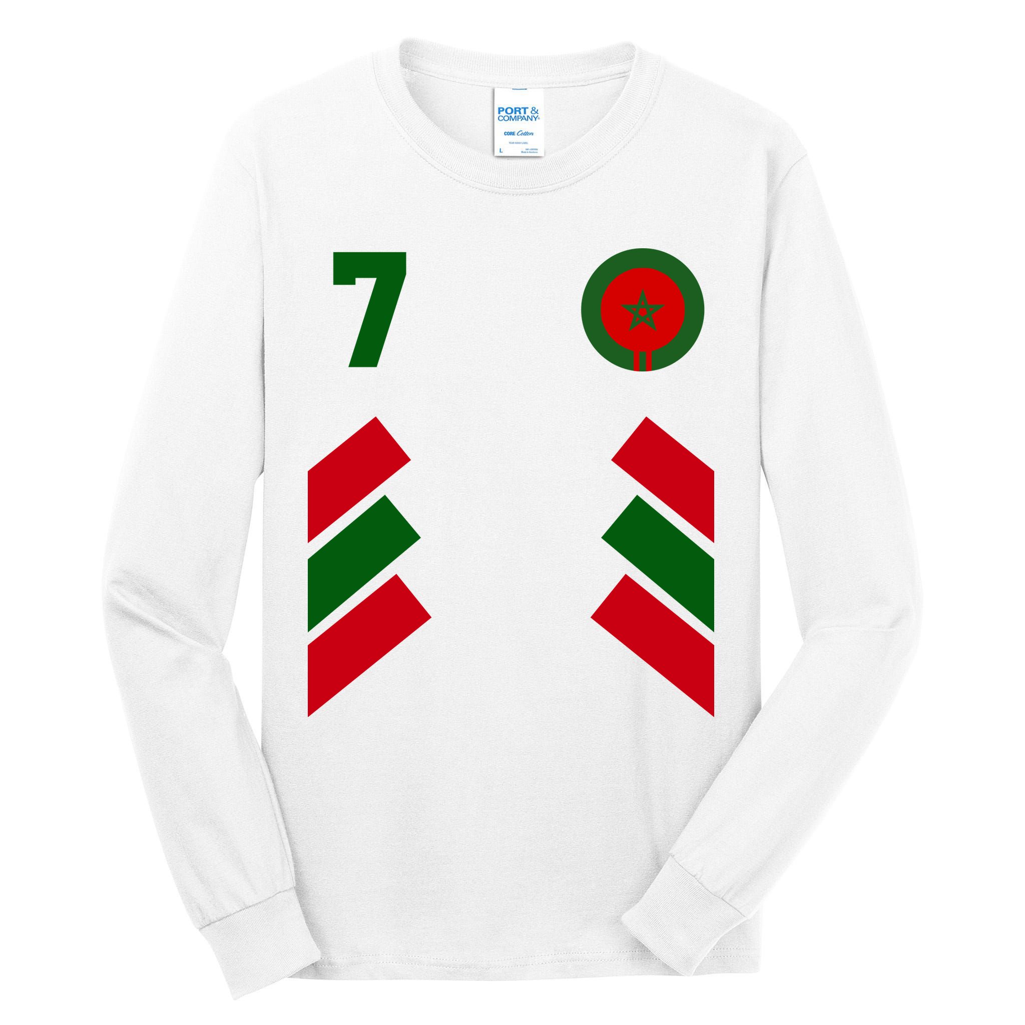 Morocco Team Sport Number 7 Tall Long Sleeve T-Shirt