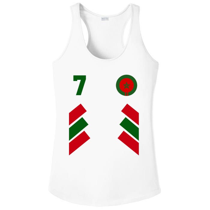 Morocco Team Sport Number 7 Ladies PosiCharge Competitor Racerback Tank