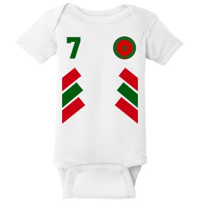 Morocco Team Sport Number 7 Baby Bodysuit