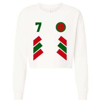 Morocco Team Sport Number 7 Cropped Pullover Crew