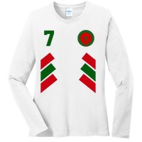 Morocco Team Sport Number 7 Ladies Long Sleeve Shirt