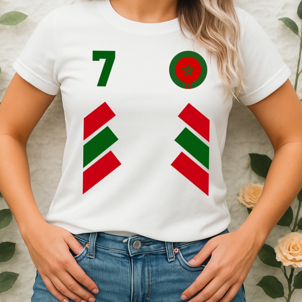 Morocco Team Sport Number 7 Womens T-Shirt