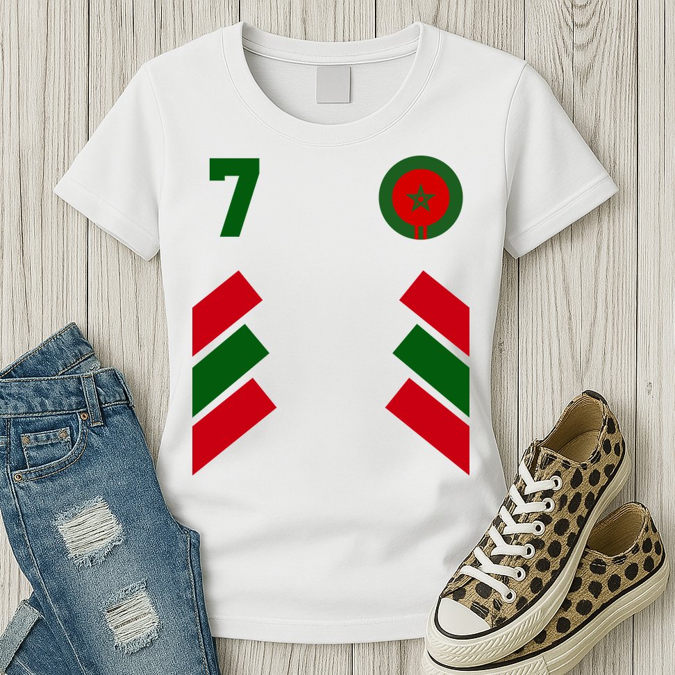 Morocco Team Sport Number 7 Womens T-Shirt