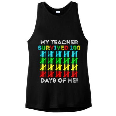 My Teacher Survived 100 Days Of Me 100 Days Of School Gift Ladies PosiCharge Tri-Blend Wicking Tank