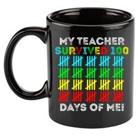 My Teacher Survived 100 Days Of Me 100 Days Of School Gift 11oz C Handle Ceramic Mug
