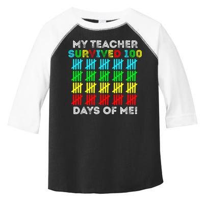 My Teacher Survived 100 Days Of Me 100 Days Of School Gift Toddler Fine Jersey T-Shirt