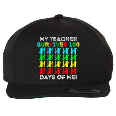 My Teacher Survived 100 Days Of Me 100 Days Of School Gift Wool Snapback Cap