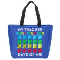 My Teacher Survived 100 Days Of Me 100 Days Of School Gift Zip Tote Bag