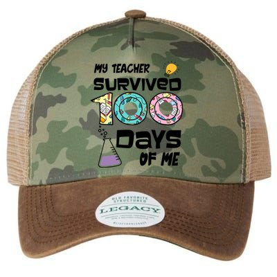 My Teacher Survived 100 Days Of Me Kindergarten Student Gift Legacy Tie Dye Trucker Hat