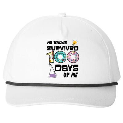 My Teacher Survived 100 Days Of Me Kindergarten Student Gift Snapback Five-Panel Rope Hat