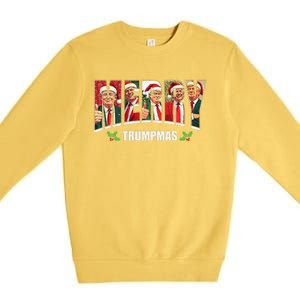 Merry Trumpmas Santa Trump Christmas Pajamas Funny Premium Crewneck Sweatshirt