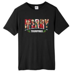 Merry Trumpmas Santa Trump Christmas Pajamas Funny Tall Fusion ChromaSoft Performance T-Shirt