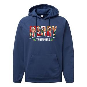 Merry Trumpmas Santa Trump Christmas Pajamas Funny Performance Fleece Hoodie