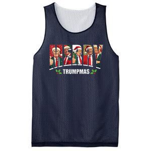 Merry Trumpmas Santa Trump Christmas Pajamas Funny Mesh Reversible Basketball Jersey Tank