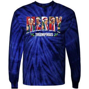 Merry Trumpmas Santa Trump Christmas Pajamas Funny Tie-Dye Long Sleeve Shirt