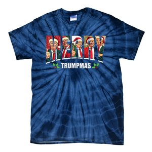 Merry Trumpmas Santa Trump Christmas Pajamas Funny Tie-Dye T-Shirt