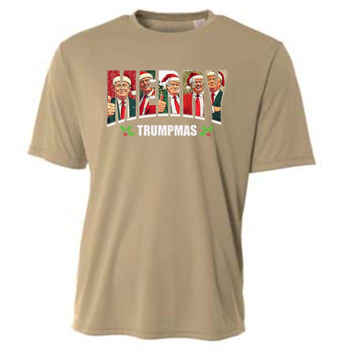 Merry Trumpmas Santa Trump Christmas Pajamas Funny Cooling Performance Crew T-Shirt