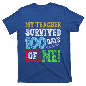 My Teacher Survived 100 Days Of Me 100 School Days Gift T-Shirt