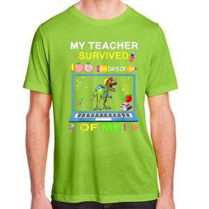 My Teacher Survived 100 Days Of Me School Dinosaur Gift Adult ChromaSoft Performance T-Shirt