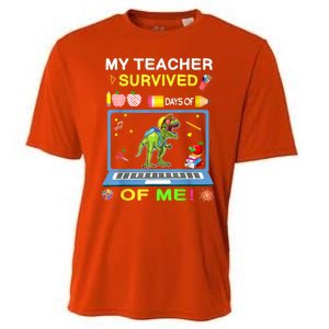 My Teacher Survived 100 Days Of Me School Dinosaur Gift Cooling Performance Crew T-Shirt