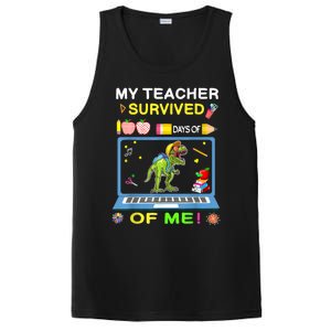 My Teacher Survived 100 Days Of Me School Dinosaur Gift PosiCharge Competitor Tank