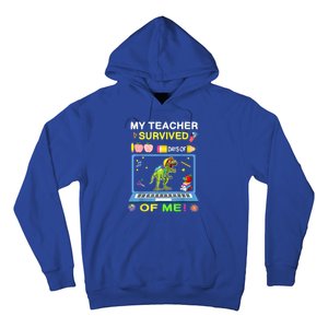 My Teacher Survived 100 Days Of Me School Dinosaur Gift Hoodie