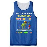 My Teacher Survived 100 Days Of Me School Dinosaur Gift Mesh Reversible Basketball Jersey Tank