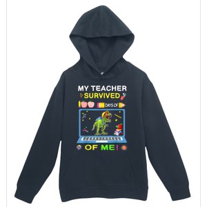 My Teacher Survived 100 Days Of Me School Dinosaur Gift Urban Pullover Hoodie