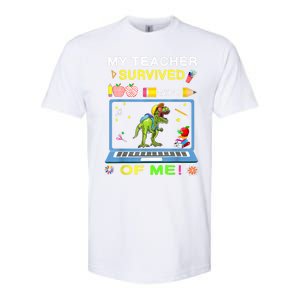 My Teacher Survived 100 Days Of Me School Dinosaur Gift Softstyle CVC T-Shirt