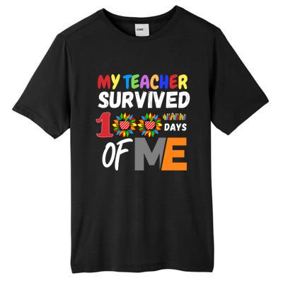 My Teacher Survived 100 Days Of Me Funny Students Gift Tall Fusion ChromaSoft Performance T-Shirt