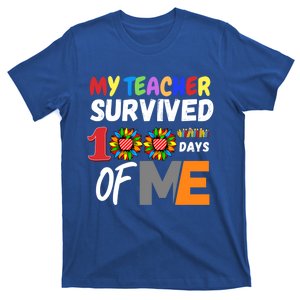 My Teacher Survived 100 Days Of Me Funny Students Gift T-Shirt