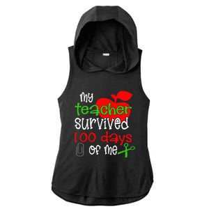 My Teacher Survived 100 Days Of Me Gift Ladies PosiCharge Tri-Blend Wicking Draft Hoodie Tank