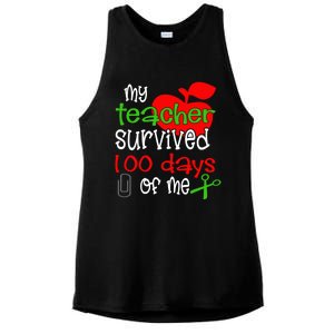 My Teacher Survived 100 Days Of Me Gift Ladies PosiCharge Tri-Blend Wicking Tank