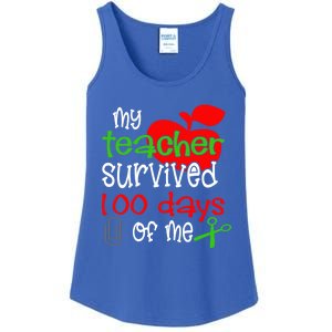 My Teacher Survived 100 Days Of Me Gift Ladies Essential Tank