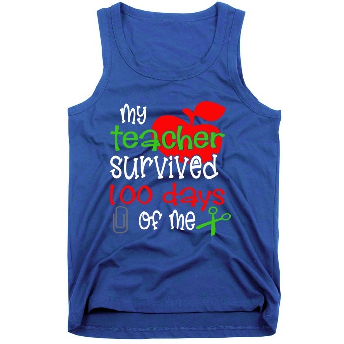 My Teacher Survived 100 Days Of Me Gift Tank Top