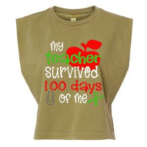 My Teacher Survived 100 Days Of Me Gift Garment-Dyed Women's Muscle Tee