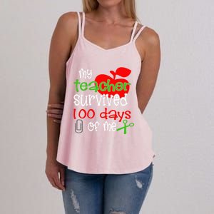 My Teacher Survived 100 Days Of Me Gift Women's Strappy Tank