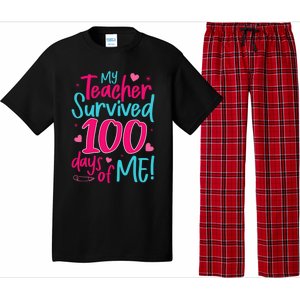 My Teacher Survived 100 Days Of Me Gift Pajama Set