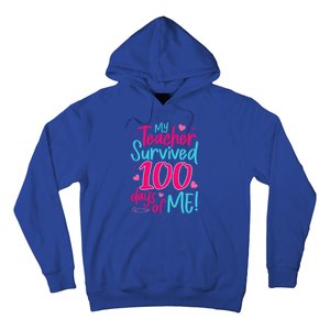 My Teacher Survived 100 Days Of Me Gift Hoodie