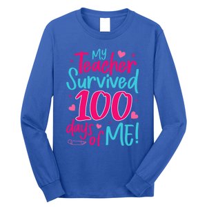 My Teacher Survived 100 Days Of Me Gift Long Sleeve Shirt