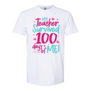 My Teacher Survived 100 Days Of Me Gift Softstyle CVC T-Shirt